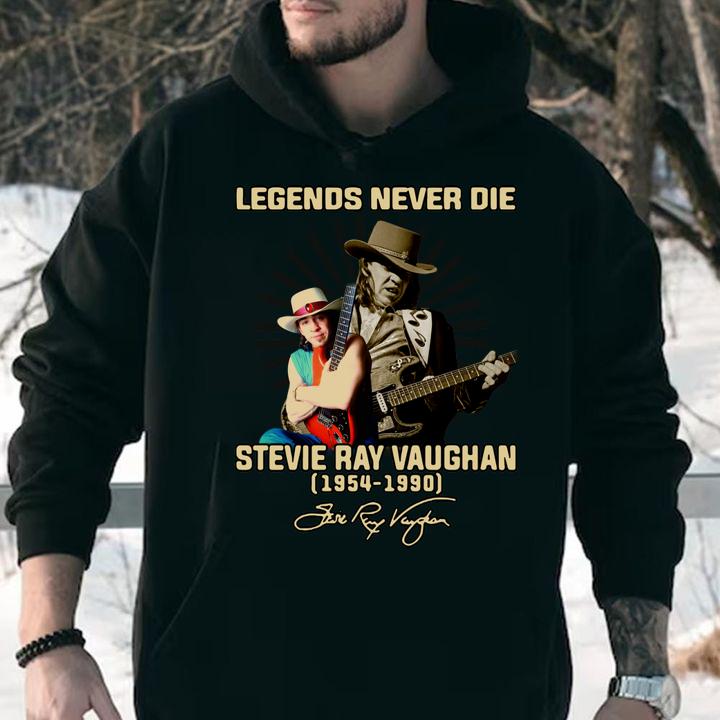 Legends Never Die Stevie Ray Vaughan 1954 1990 Signature t-shirt hoodie