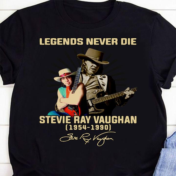 Legends Never Die Stevie Ray Vaughan 1954 1990 Signature t-shirt shirt