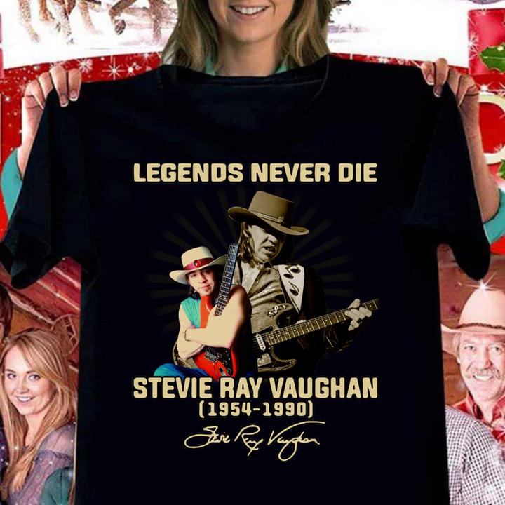 Legends Never Die Stevie Ray Vaughan 1954 1990 Signature t-shirt woman shirt