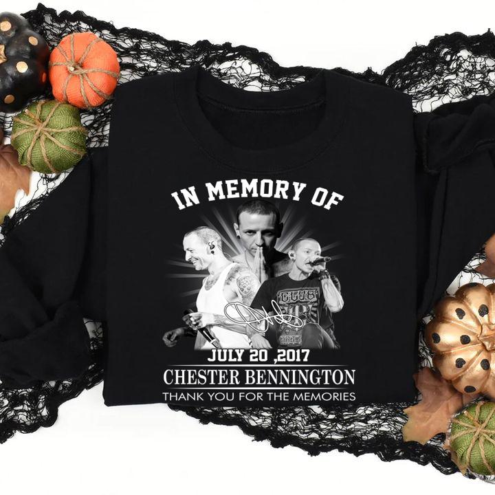Chester Bennington In memory of july 20 2017 Signature Thank You For The Memories t-shirt sweatshirt
