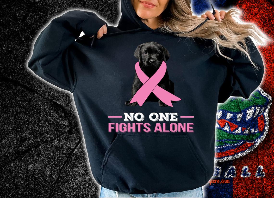 Black Labrador Breast Cancer No One Fights Alone t-shirt hoodie