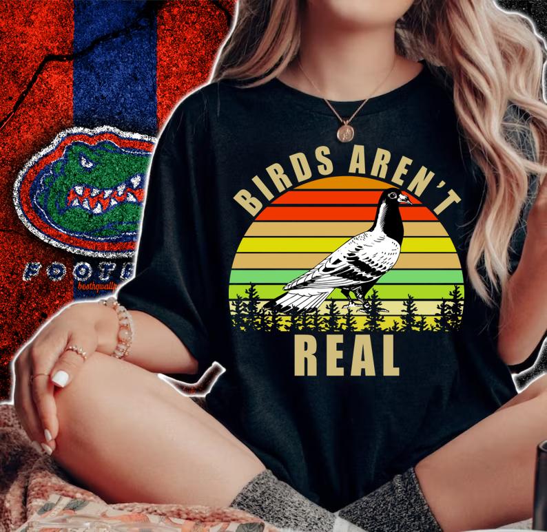 Birds aren’t Real vintage sunset t-shirt woman shirt