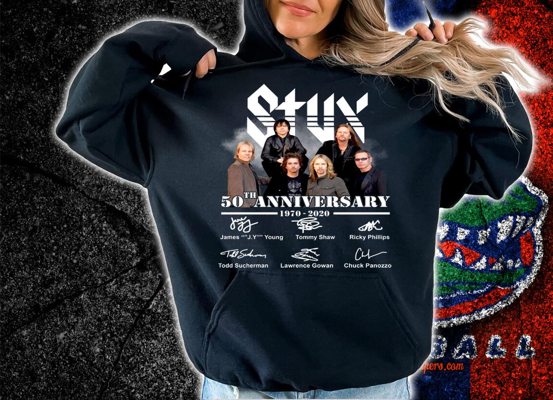 Styx Rock band 50th Anniversary 1970 2020 Signatures t-shirt hoodie