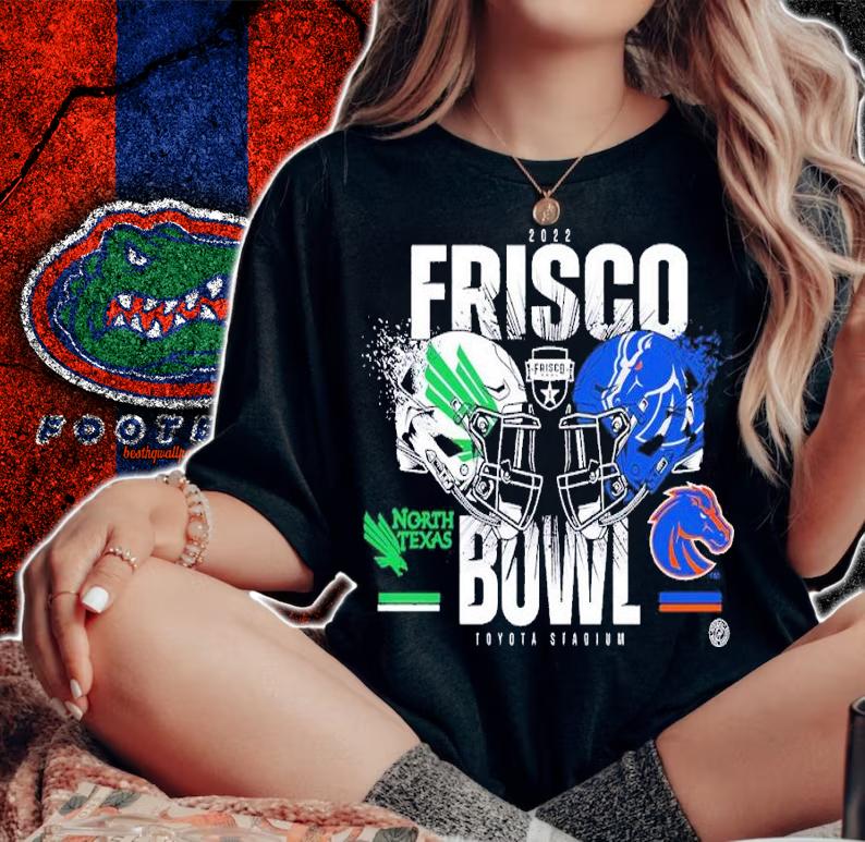 2022 Frisco Bowl North Texas Mean Green and Boise State Broncos shirt t-shirt woman shirt