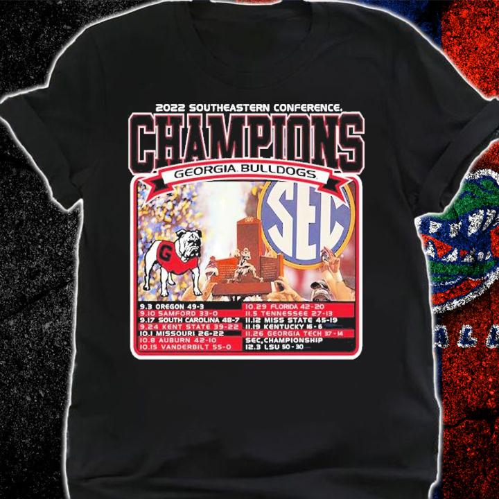 Georgia Bulldogs 2022 SEC Football Conference Champions Recap Shirt t-shirt shirt