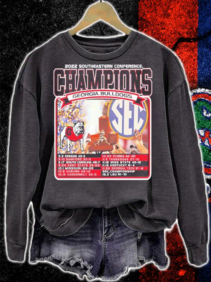 Georgia Bulldogs 2022 SEC Football Conference Champions Recap Shirt t-shirt sweatshirt