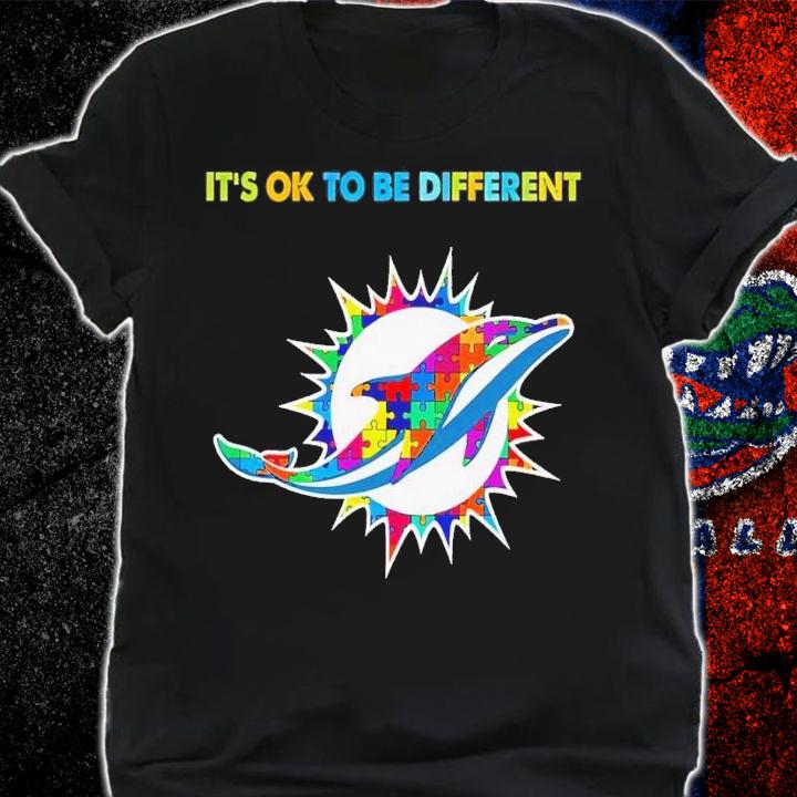 Miami Dolphins Autism it's ok to be different shirt t-shirt shirt