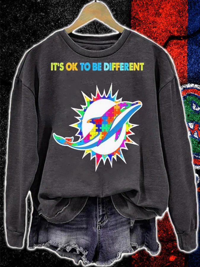 Miami Dolphins Autism it's ok to be different shirt t-shirt sweatshirt