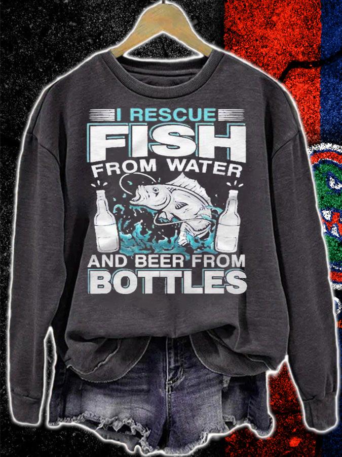 I Rescue Fish From Water And Beer From Bottles Fisherman Shirt t-shirt sweatshirt