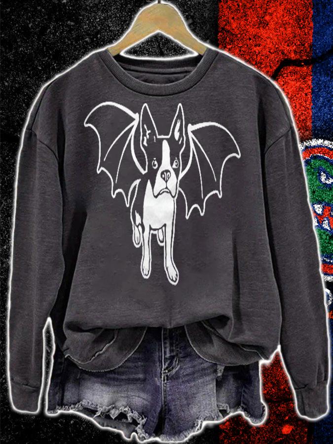 Halloween  Boston Terrier Vampire Bat Shirt sweatshirt