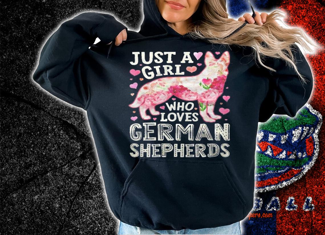German Shepherd Just A Girl Who Loves Dog Flower Floral Shirt