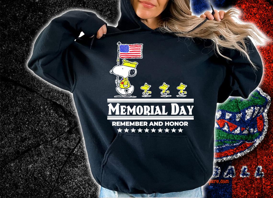 Snoopy and Woodstock memorial day remember and honor shirt