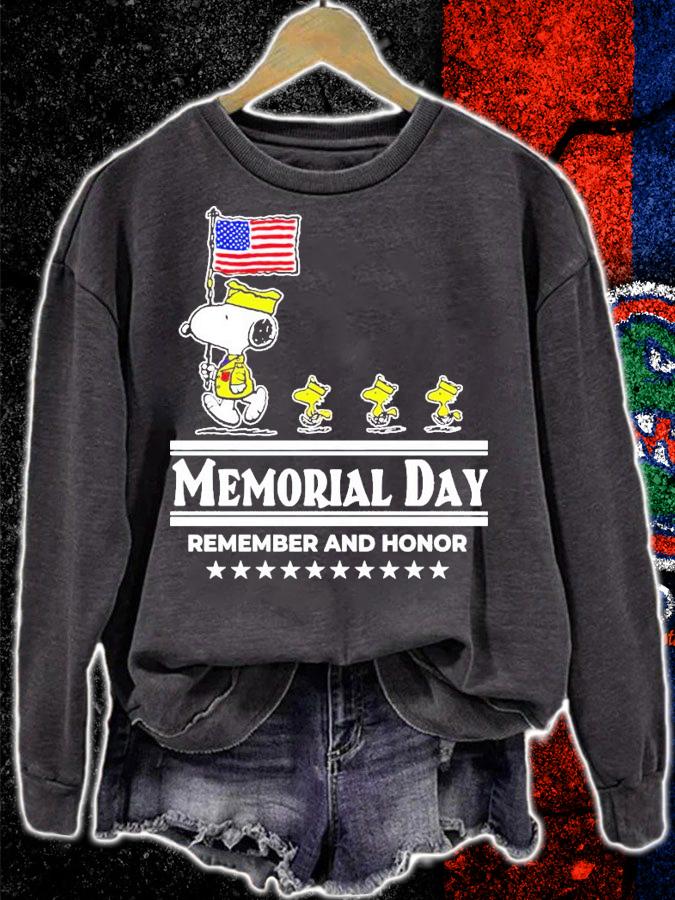 Snoopy and Woodstock memorial day remember and honor shirt