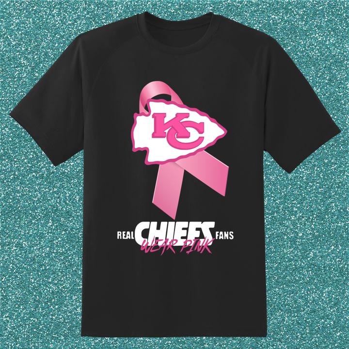 Official Kansas City Chiefs Real Chiefs Fans Wear Pink Breast Cancer Awareness Shirt