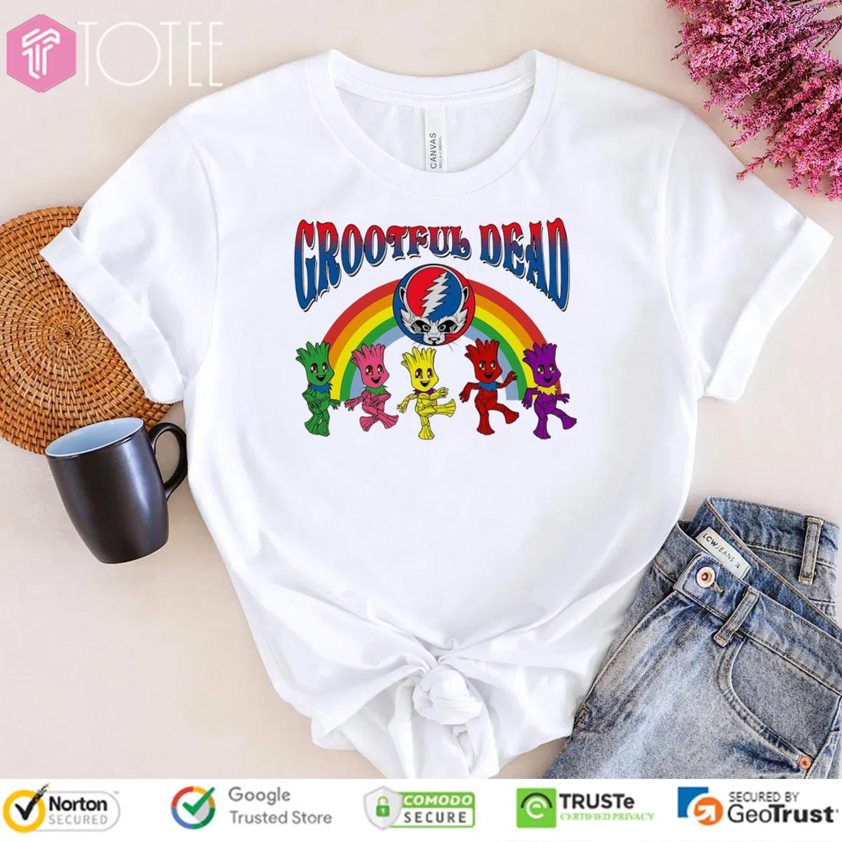 Marvel Rocket Raccoon Baby Groot Grateful Dead T-Shirt