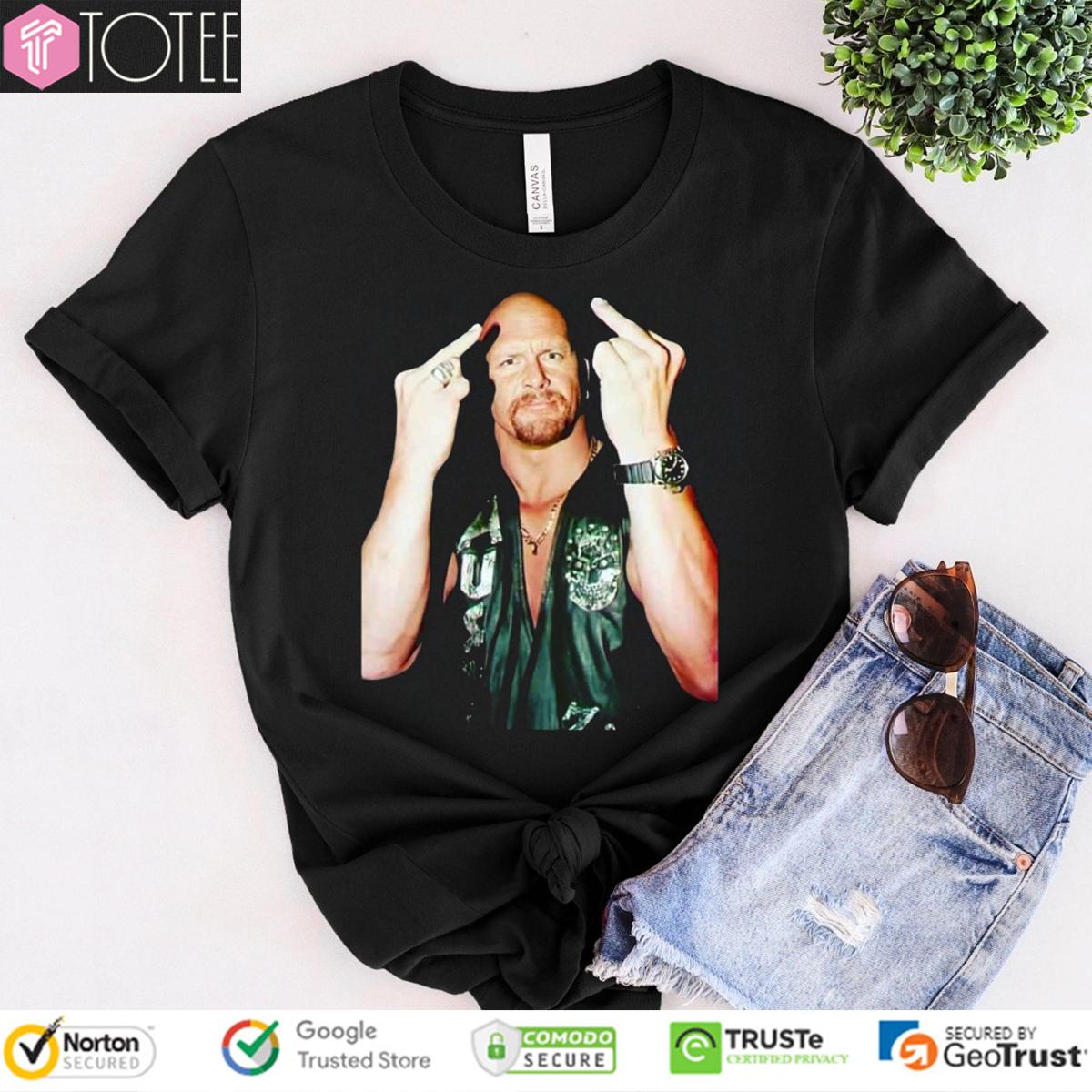 Steve Austin Stone Cold WWE Middle Finger T-Shirt
