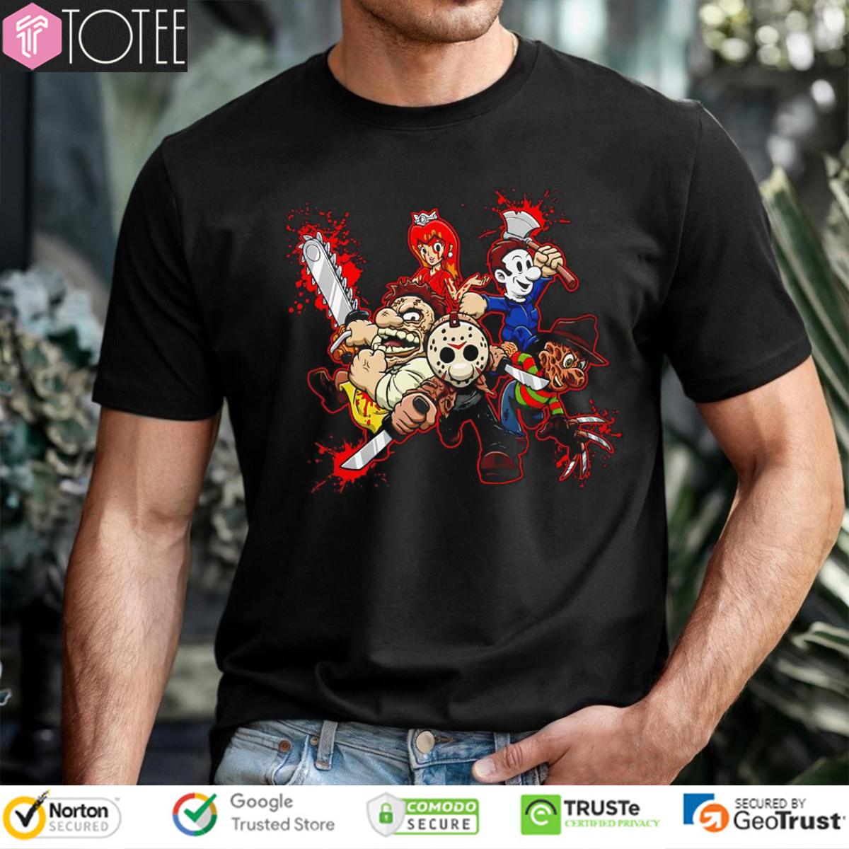 Jason Michael Freddy Leatherface Parody Super Mario T-Shirt