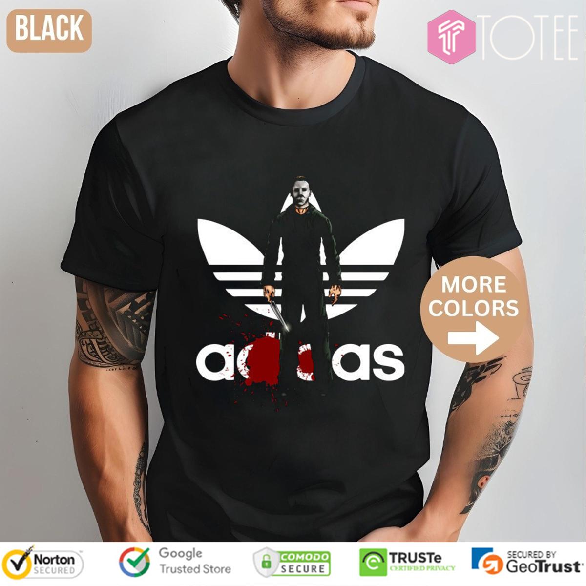 Michael Myers Parody Adidas Logo T-Shirt
