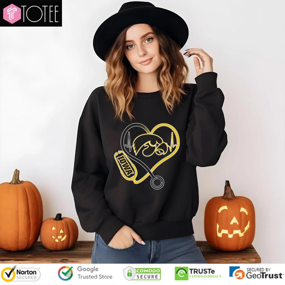 Stethoscope Heart Heartbeat Iowa Hawkeyes Sweatshirt