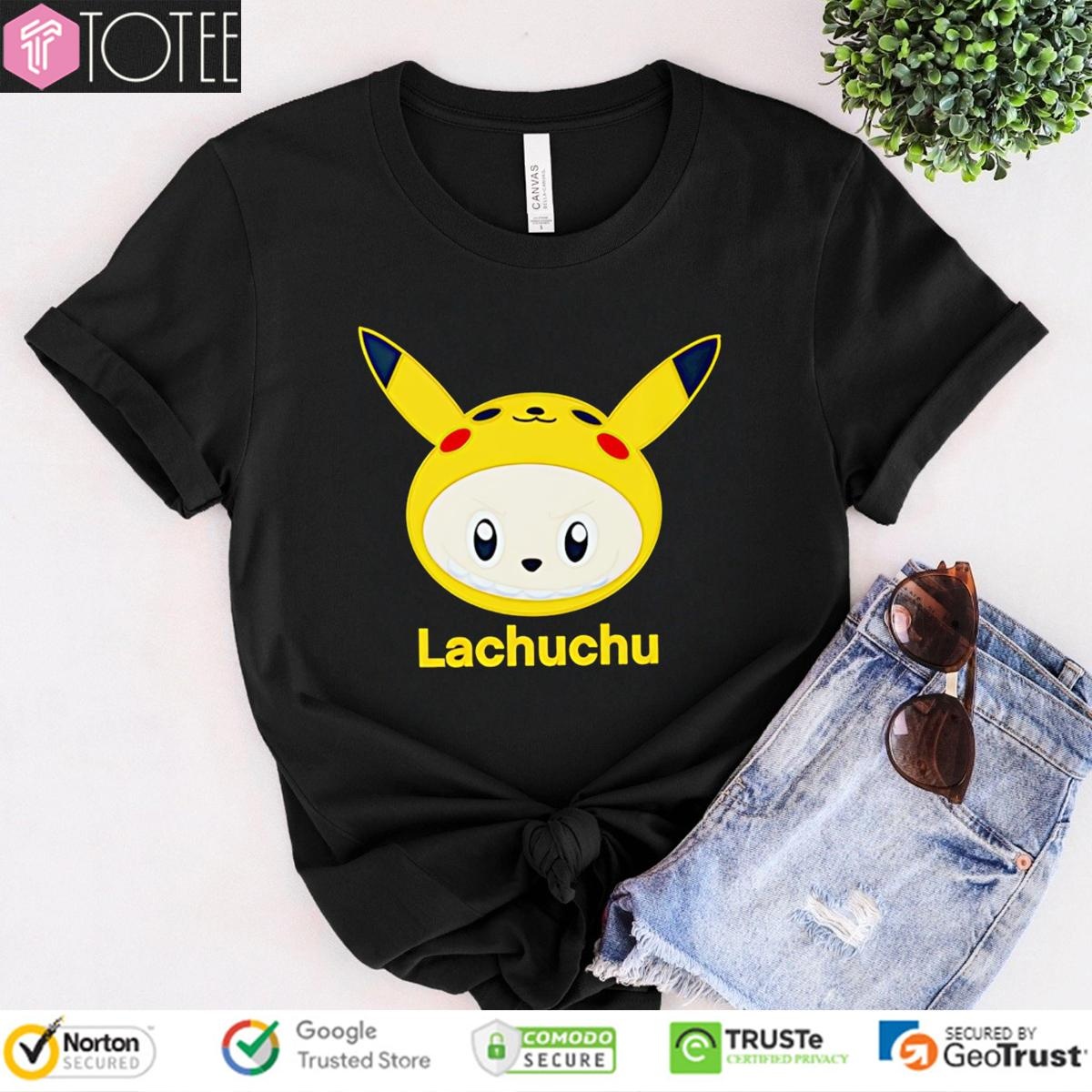 Lachuchu Parody Pikachu Labubu Pokemon T-shirt